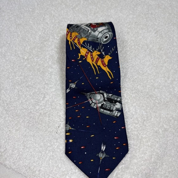 Marc O'Polo Other - Marco Polo Italian Style Tie Santa In A Spaceship With Reindeer